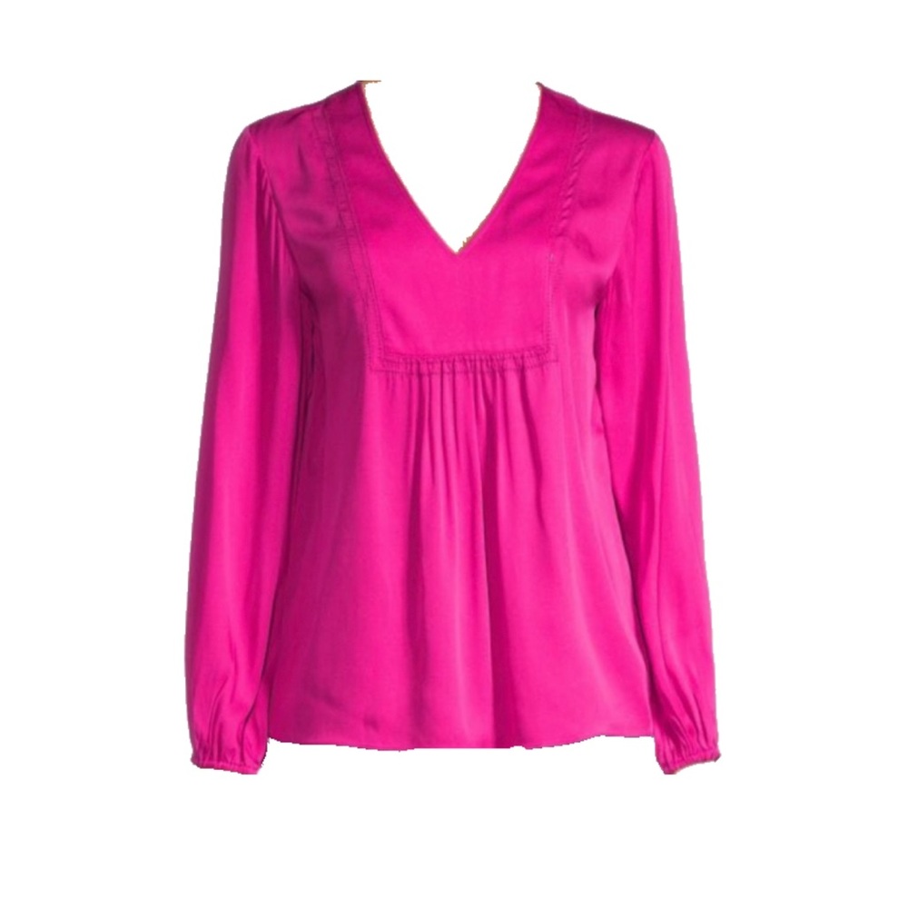 TRINA TURK Amador V Neck Silk Blouse - NWT